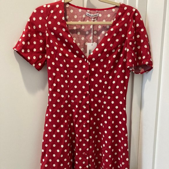 Reformation Hal Dress in Campari Size 2 NWT - Picture 2 of 6